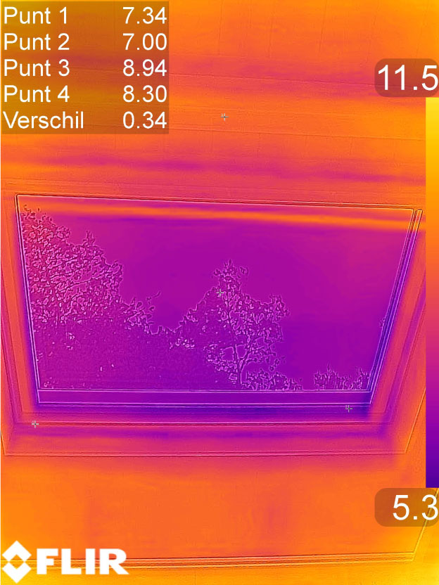 Condensatie infrarood na VELUX vervanging